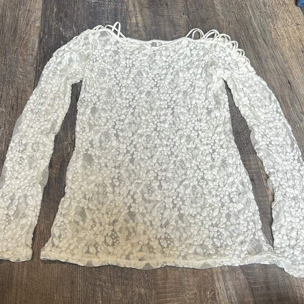 Intimately free people Lace long sleeve bodycon top Medium